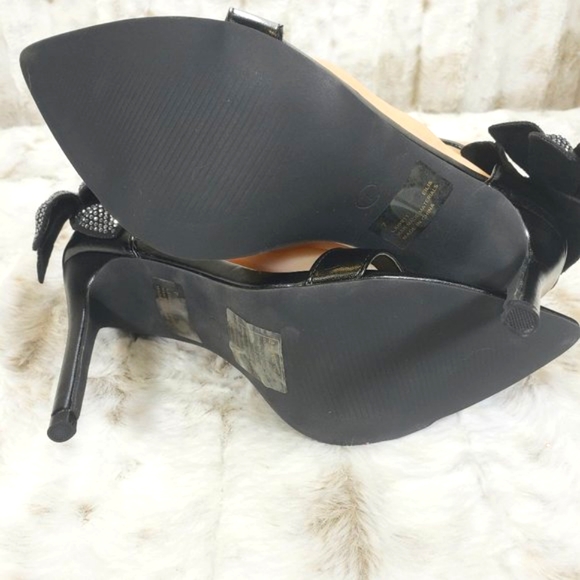 ☆ Cape Robbin Black Open Toe With Diamante Flowers & 4" Stiletto Heels - Picture 11 of 12